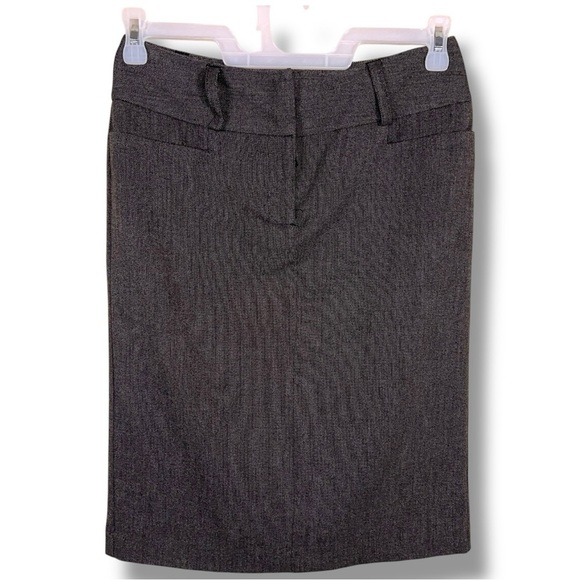 Size 4 Apt 9 Dark Grey Pencil Skirt Academia Classic Retro Lined Zip Closure - Picture 1 of 11